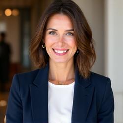 세련된 복장을 한 외국인 여성 컨시어지 매니저.