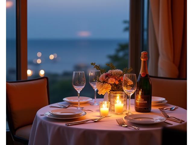 로맨틱한 기념일 디너 테이블 세팅
