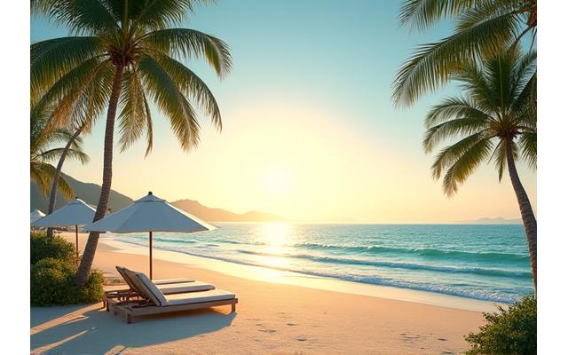 해변가에 비치된 럭셔리 카바나