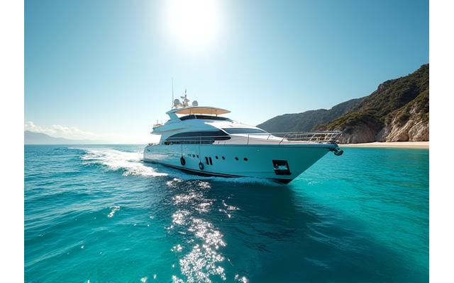 푸른 동해 바다 위를 항해하는 럭셔리 요트