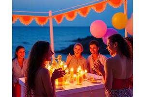 프라이빗 해변에서의 생일 파티