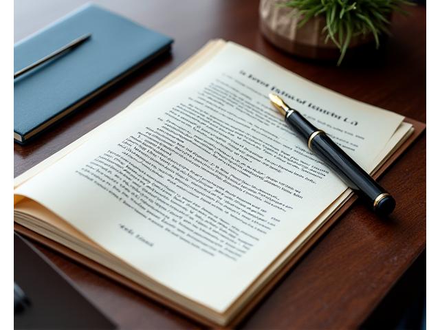 약관 문서와 펜, 계약을 상징하는 이미지